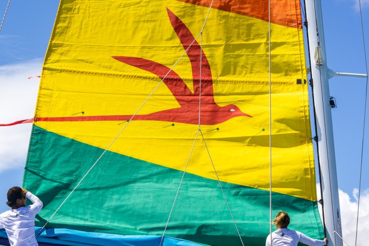 a group of people on a boat